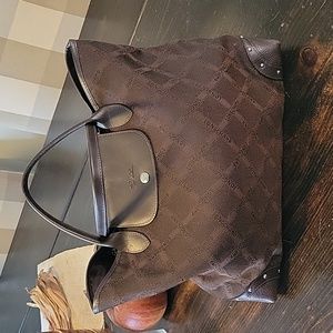 Rare Longchamp Canvas Logo Tote